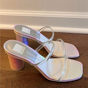 Iridescent chrome heels